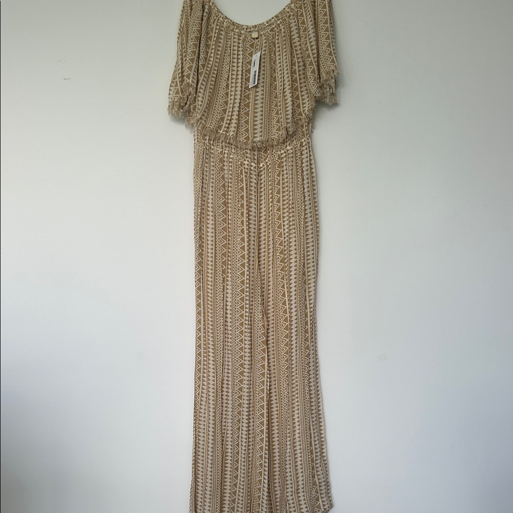NWT Elan Beige Patterned Maxi Dress